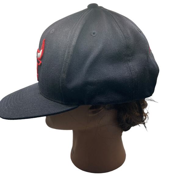 Chicago Bulls Baseball Hat Mitchell & Ness Hardwood Classics Wool Black Red - Picture 9 of 11